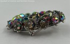Vintage Dark Borealis Rhinestone Brooch — photo 3