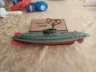Vintage Wolverine Diving Submarine Tin Wind-Up w/Key- Wind-up Works