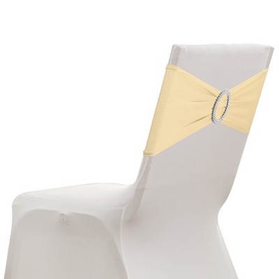 10 Pack Chair Sashes, Stretch Chair Cover Band Bows Cover Band, Beige