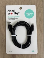 Deal Worthy USB-A to USB-C Charging Cable - 5 Ft