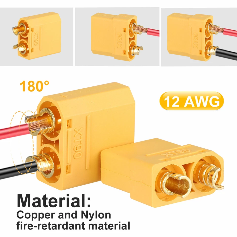 10pcs Amass XT90 Male Female Connector 4.5mm Bullet Plug Adapter for RC Battery - Image 3 of 4