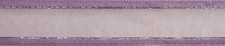 20mm Celebrate Organdie Satin Edge Silver Line Ribbon Lavender - per 4 metre rol
