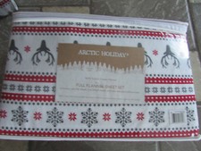 NEW FULL FLANNEL SHEET SET PINE TREE PRINT DOUBLE SIZE SHEET SET ARCTIC HOLIDAY