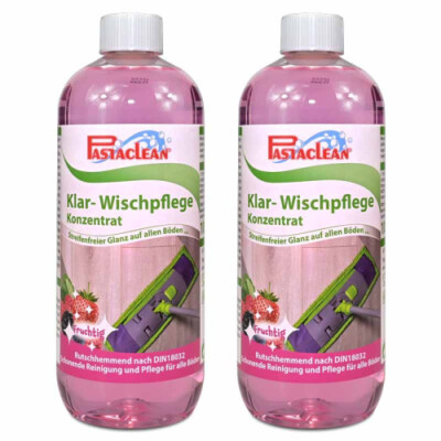 Pastaclean  Bodenreiniger (Fruchtig) Klar Wischpflege Konzentrat, 2x 1000 ml