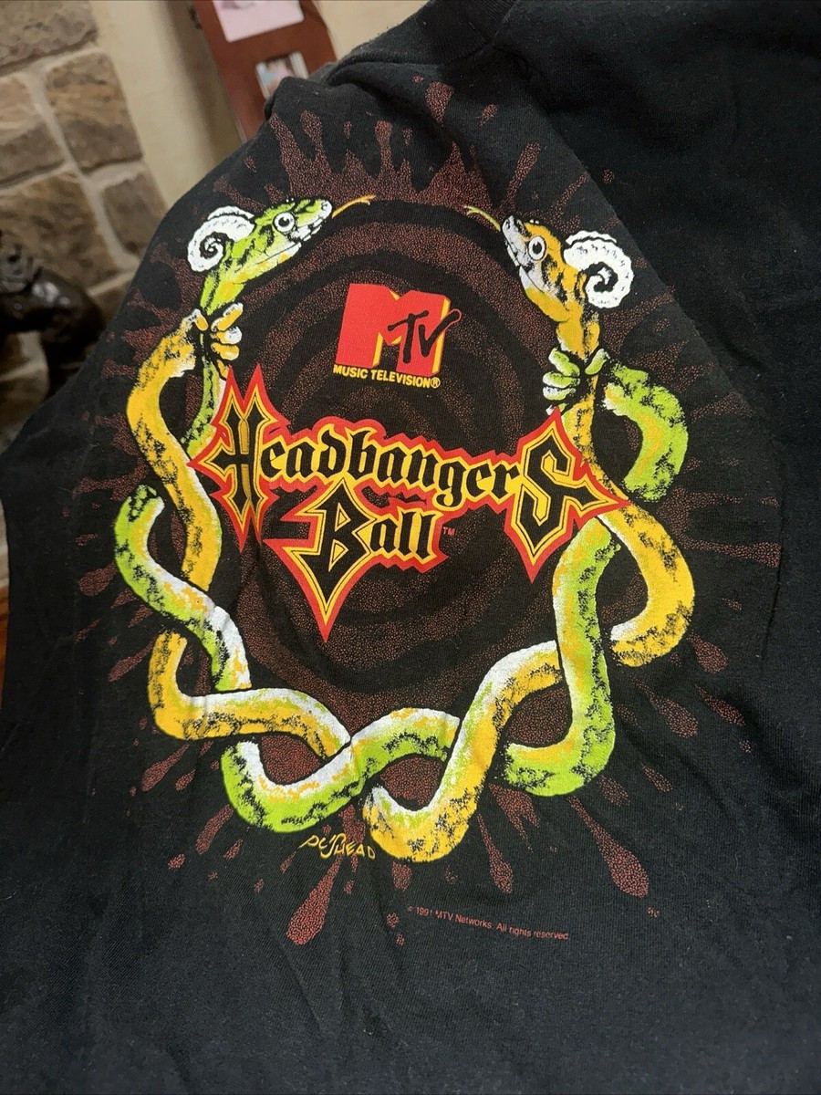 Vintage 1991 Pushead MTV Headbangers Ball Tour Band T Shirt | eBay
