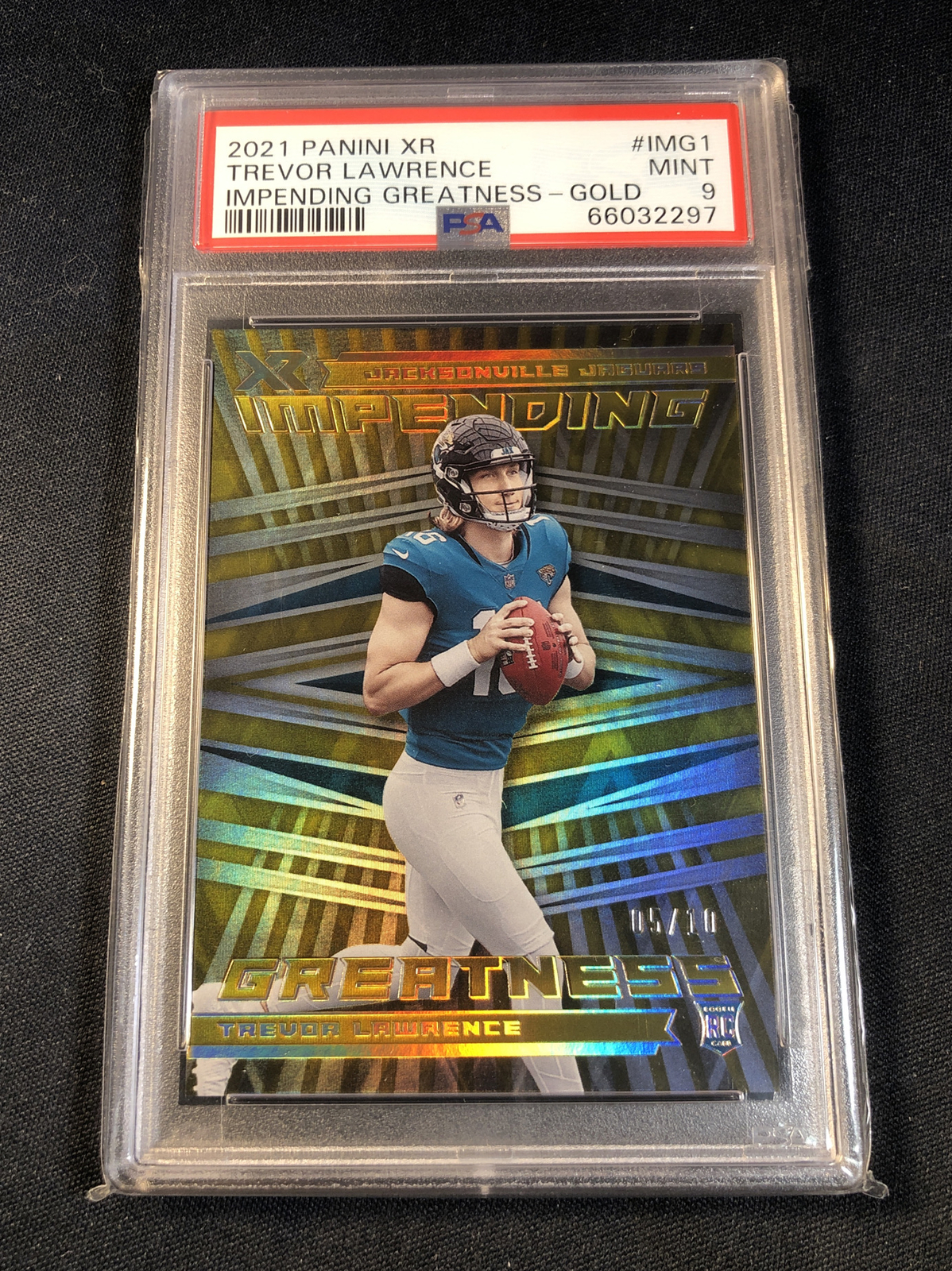 Trevor Lawrence Panini XR Impending Greatness #IMG1 Gold