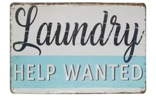 PXIYOU Laundry Help Wanted Vintage Farmhouse Laundry Room Sign Country Wall Deco