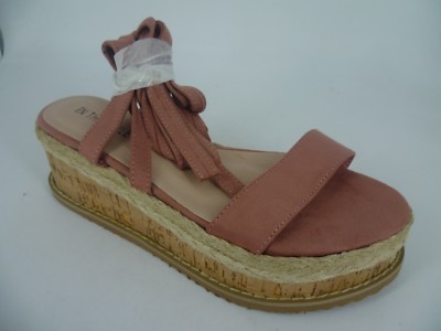 In The Style Faux Suede Tie Leg Plateau Espadrilles UK 7 EUR 40 LN08 LL 07