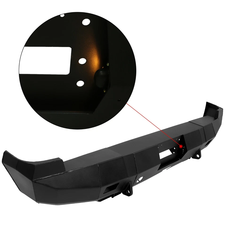 Parachoques de cabrestante trasero con luz de licencia para 02-09 Dodge Ram 1500/2500/3500/4500/5500 Foto 2 de 4