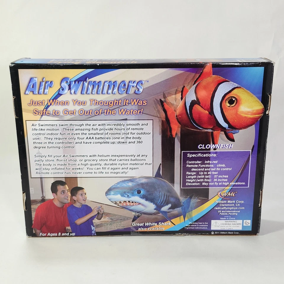 Air Swimmers Flying Clownfish RC Remote Control Indoor Only Floating Toy Kids - Image 2 of 4