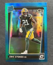 2021 Panini Donruss Optic Rated Aqua Prizm /299 Eric Stokes #251 Rookie RC