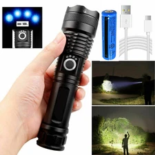 Super Bright 900000000 Lumen LED Tactical Flashlight Rechargeable LED Work Light