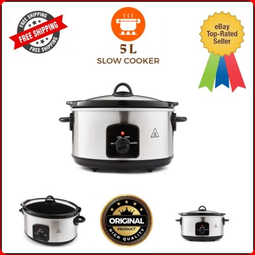 5L Slow Cooker Electric Pressure Cooker Stainless Steel overheat protection - Picture 1 of 6