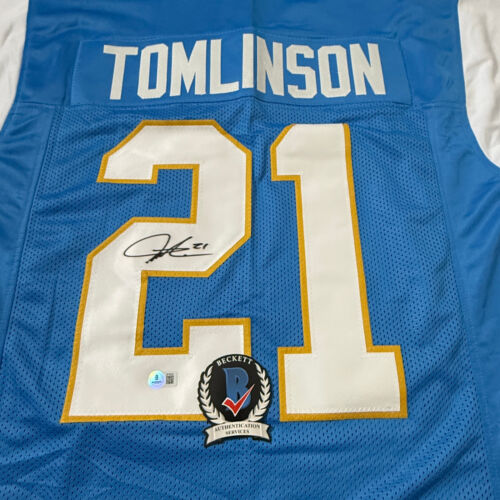 LADAINIAN TOMLINSON SIGNED SAN DIEGO CHARGERS JERSEY BECKETT BAS COA BP20225 - Picture 2 of 4
