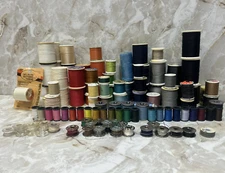 Vtg Lot 116 pc 89 Spools 27 Bobbin Thread Assorted Brands All Colors of Rainbow