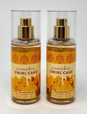 2 BATH & BODY WORKS PUMPKIN SWIRL CAKE FRAGRANCE MIST SPRAY TRAVEL SIZE 2.5 OZ