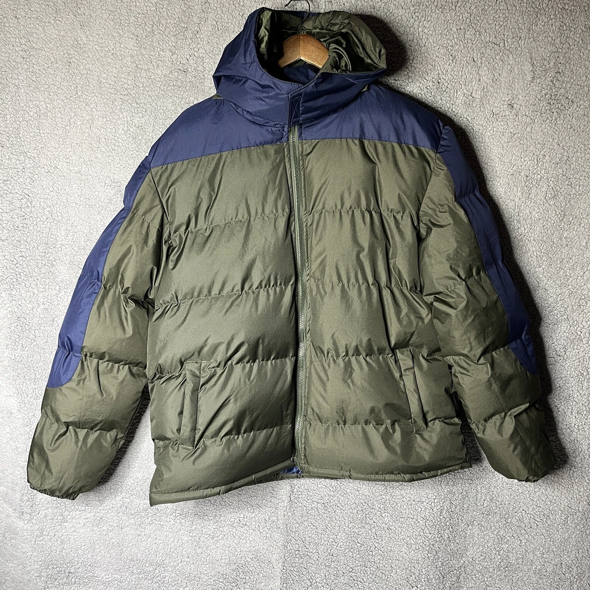 i5 Apparel Men Puffer Jacket Extra Large Green Blue Full Zip
