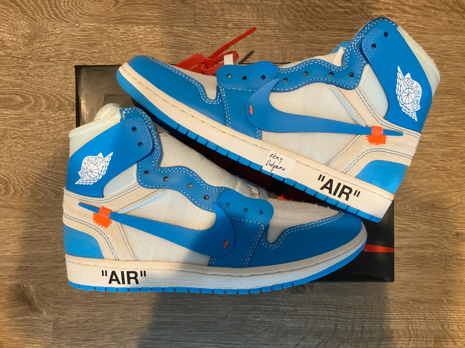 Pareja Rebaja Mismo NIKE Off White Air Jordan 1 UNC 9 - 9.5 Mens NEW AUTHENTIC The Ten Virgil  2018 | eBay