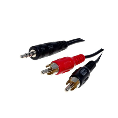 2X BQC-JPS2RP-0020 Kabel Jack 3,5mm Stecker,RCA-Stecker x2 0,2m schwarz BQ CABLE