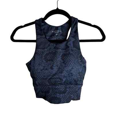 Allfenix Indie High Neck Python Longline Sports Bra Running Cut Out Womens XS