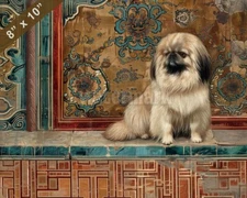 Pekingese painting in an imperial palace 8x10 Print 