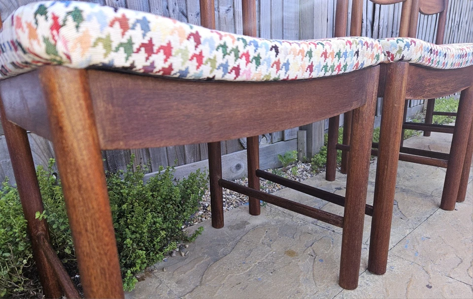 Mcintosh Mid-Century Vintage Teak Retro Dining Chairs x 4 (RESTORED) - Image 3 of 4