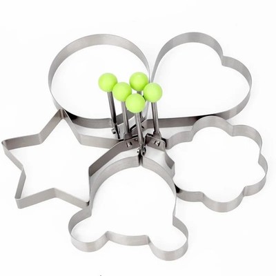 5 Pack Stainless Steel Egg Rings Egg Frying Mold Pancake Ring Cooking Kitchen