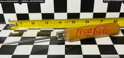 Vintage Coca-Cola Coke Soda Ice Pick ~ Wooden Handle ~ 9 
