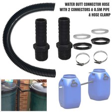 25mm Water Butt Connector Pipe Link Kit Downpipe Rain Barrel Connecting Hose Kit