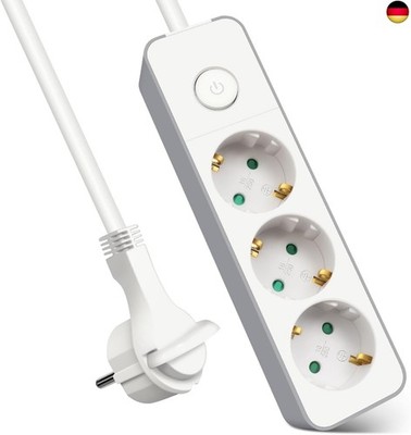EXTRASTAR Flachstecker Mehrfachsteckdose 3-Fach, Steckdosenleiste Flacher