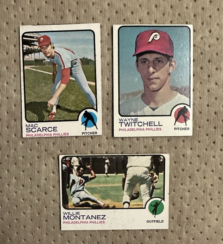1973 Topps Willie Montanez Wayne Twitchell Mac Scarce Philadelphia Phillies