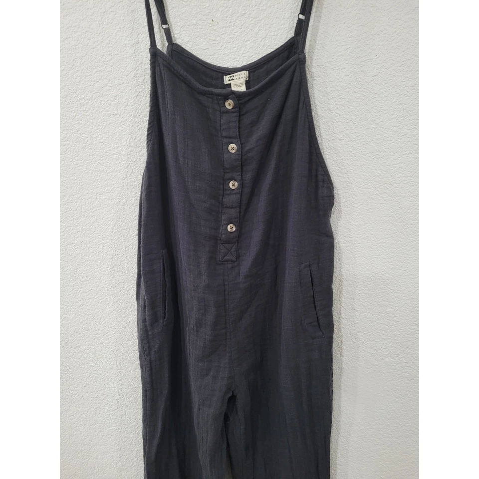 Mono Billabong Gris Carbón Mezcla de Lino Botón Frontal S Para Mujer #7 Foto 2 de 4