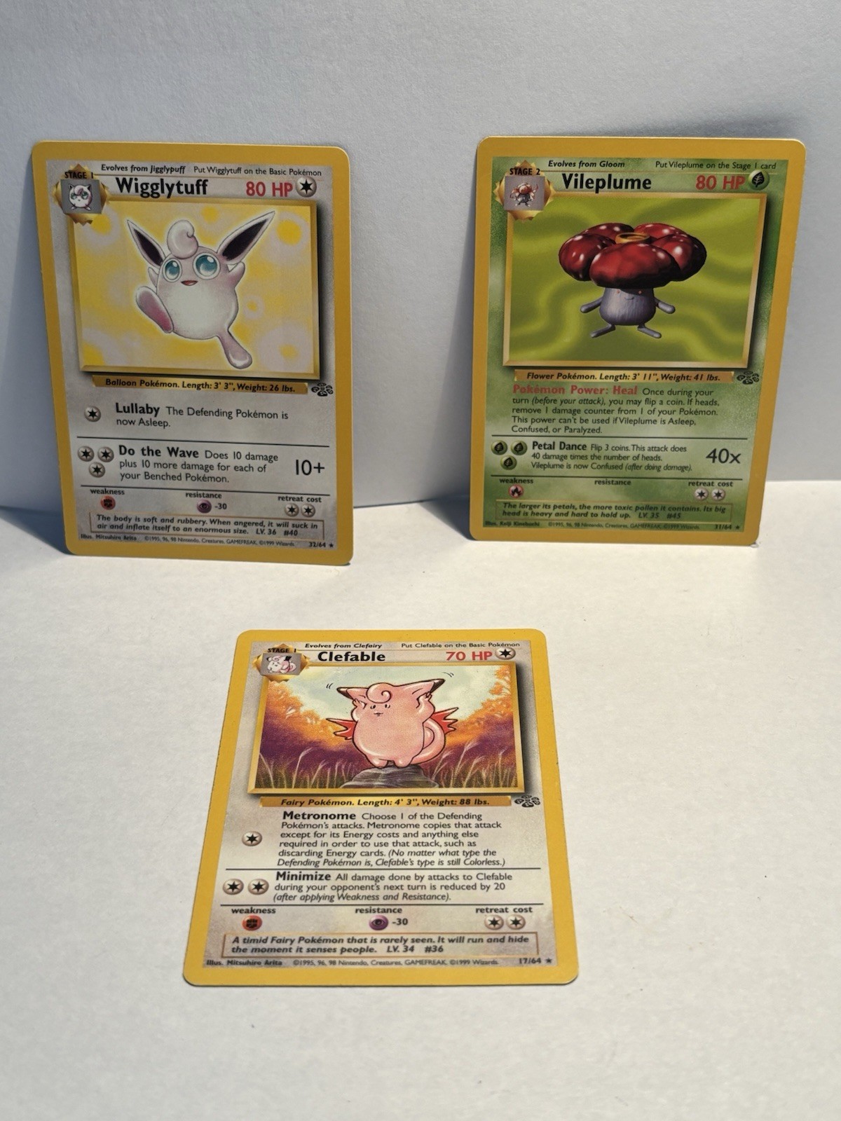 Clefable Wigglytuff Vileplume Jungle Non Holo Rare LP