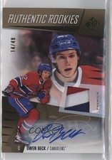 2023 SP Game Used Authentic Rookies Premium Materials 14/49 Owen Beck Auto 1tj3