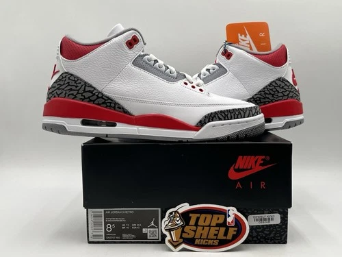 DS New Nike Air Jordan Retro 3 Fire Red 2022 Size 8.5 Authentic Basketball OG