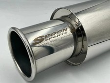 Spoon Sport Hi-power Universal Single Exhaust Muffler Inlet 2.5 Outlet 3.5 Dhl
