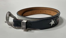 Nocona Belt Co Red White & Blue Texas Flag Leather Belt Size 28 USA Made