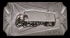 NE06135 GREAT VINTAGE 1950s SMALL HOOK-FAST ***18-WHEELER*** SEMI TRUCKER BUCKLE