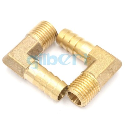 2pcs Fit Hose I.D 10mm Barbed x 1/4'' BSPP Male Elbow Brass Pipe Fitting *pt