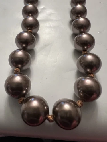 VETEMENTS Collana di perle di cioccolato cordate 20" vintage
