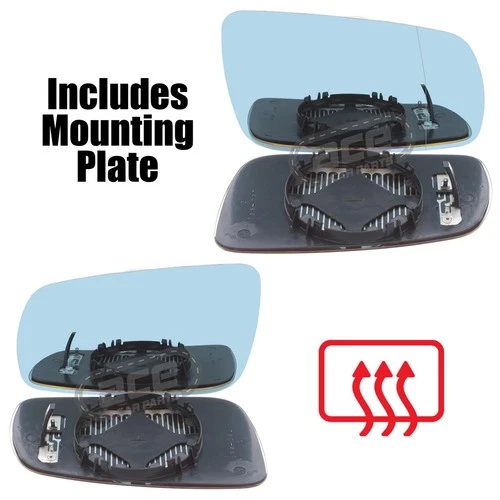 Audi A4 B5 8D 1995-2001 Wing Mirror Glass Blue Heated Drivers & Passenger Side