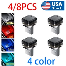 4x USB Mini LED Light Car Interior Accessories Neon Atmosphere Ambient Lamp Bulb