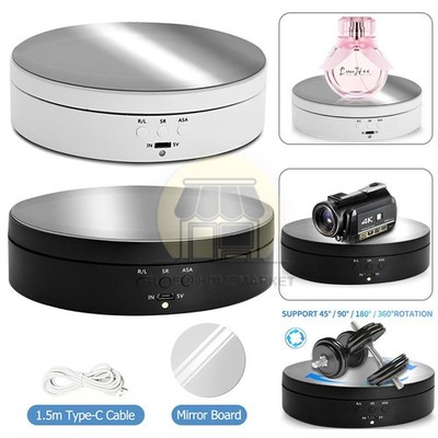 360° Rotating Display Stand Electric Motorized Jewelry Photography Turntable New