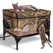 Heated Cat House for Outside Cat in Winter, Insulated Outdoor Feral Cat Shelt...
