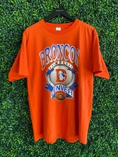 NFL DENVER BRONCOS logo vtg orange t-shirt S-5XL QT6913