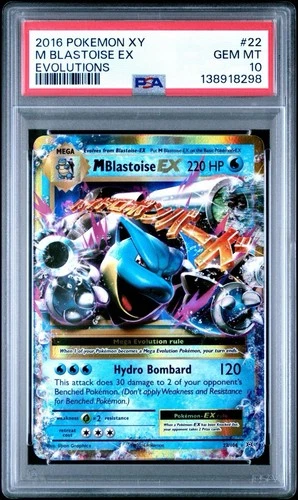 2016 Pokemon XY Evolutions M Blastoise EX 22/108 #22 PSA 10