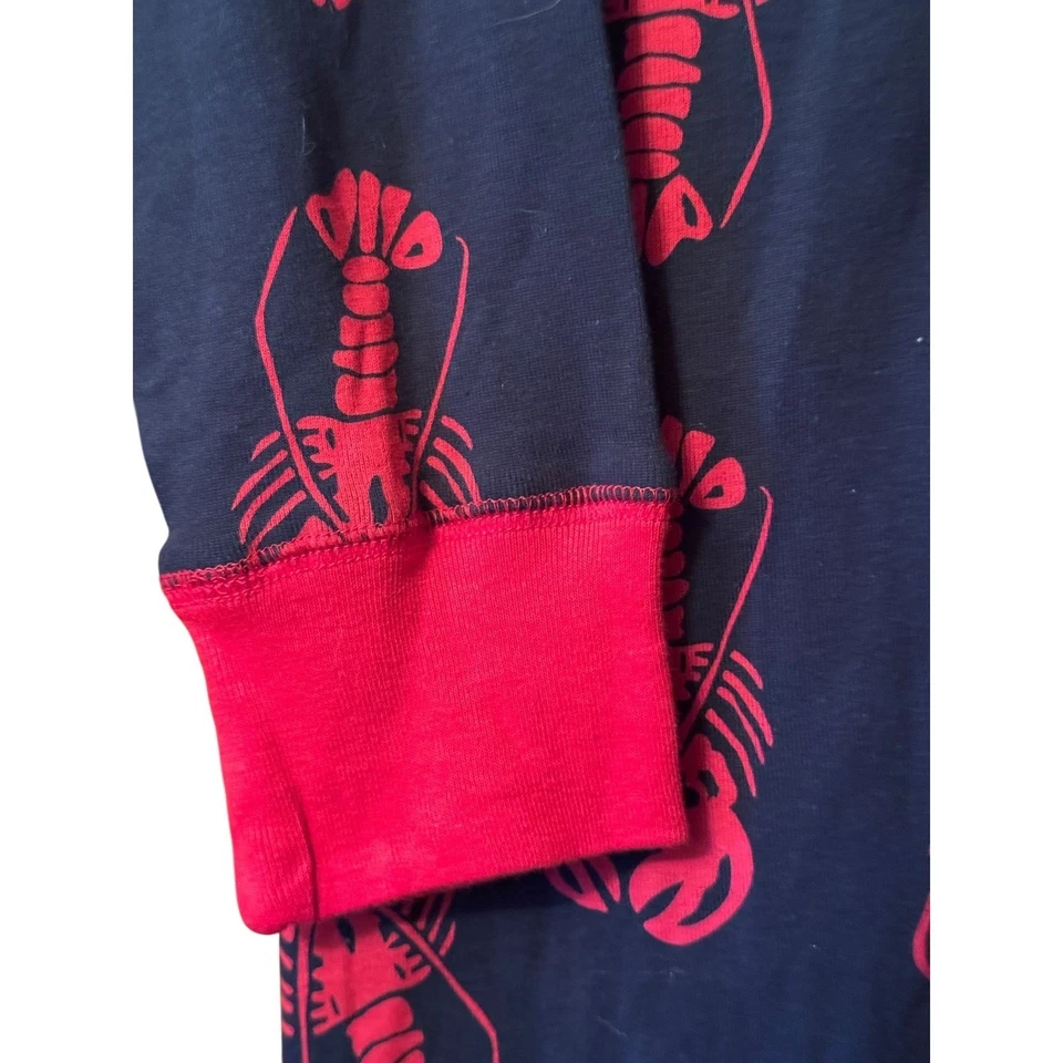 Mono Pijama Estampado Novedad Langosta LazyOne Ropa de Salón Traje Unión Azul Marino/Rojo Foto 4 de 4