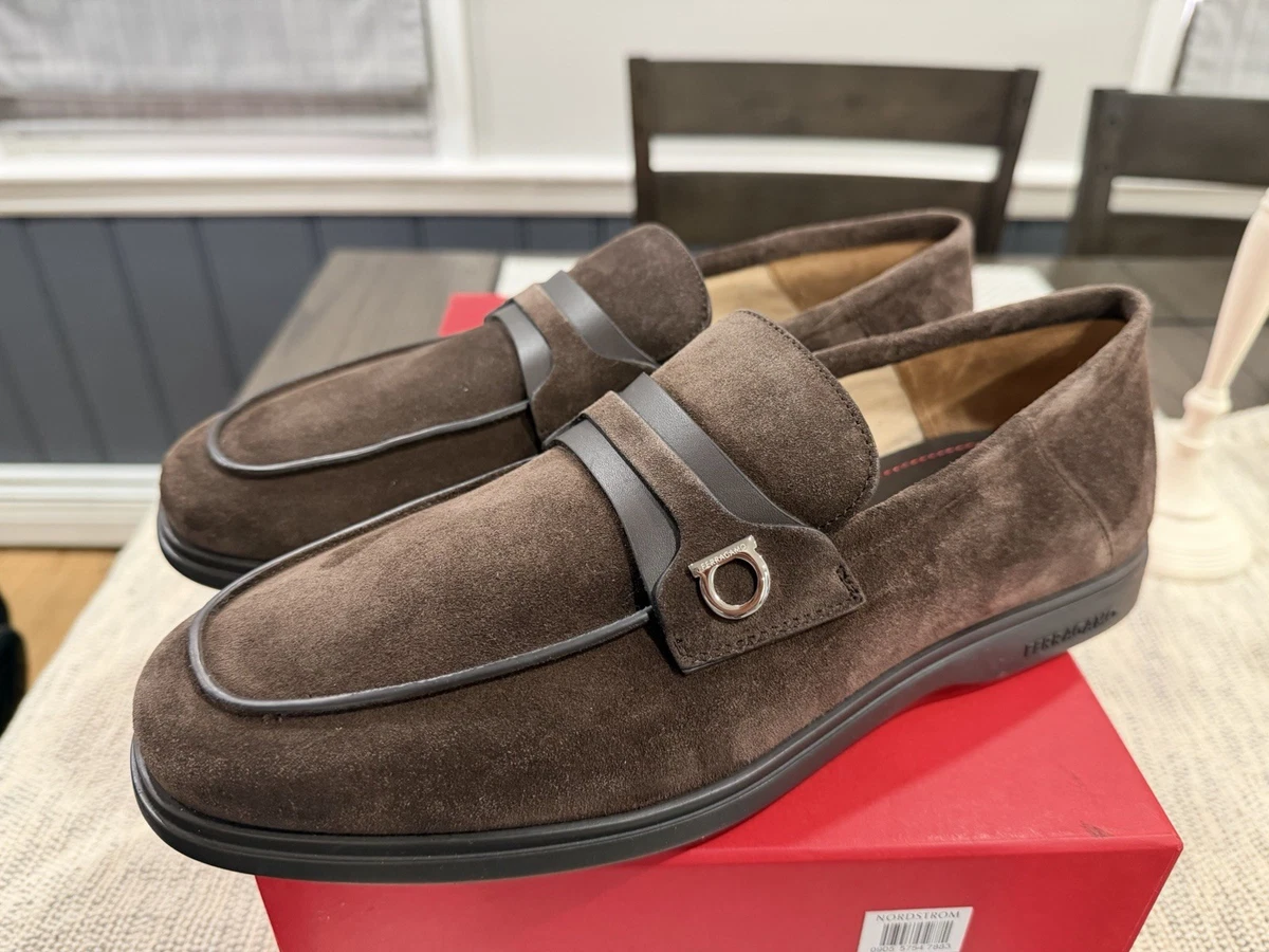 Salvatore Ferragamo Men\'s Suede Bit Loafers in Taupe Brown SALVATORE FERRAGAMO - “GRANDIOSO 2 main image 4