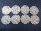 1959 D Franklin Half Dollar 90% Silver - Lot Of 8 Condition Varies a