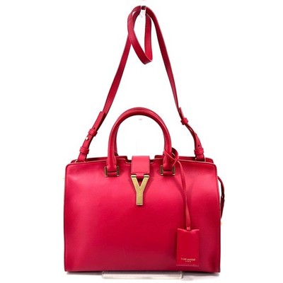 Saint Laurent Red 2way Bag Leather with Box & Dust Bag